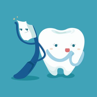 slimme tandenborstel en schattig tand