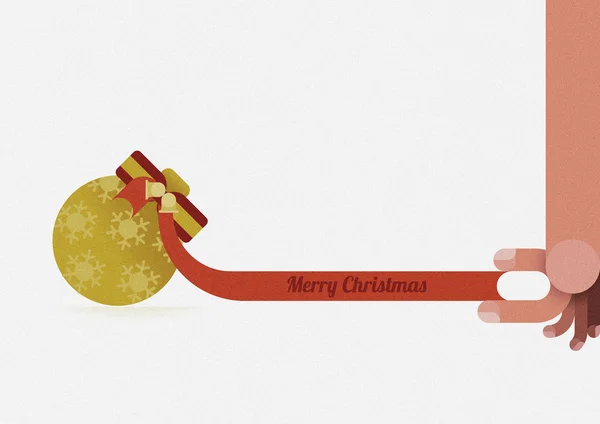 Fita de captura de mão de enfeites de Natal pelo conceito de Natal — Fotografia de Stock