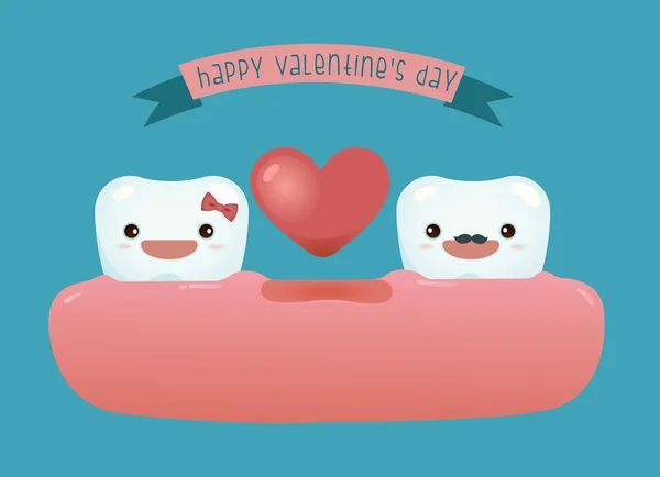 Happy valentine's day of dental — Stock Vector
