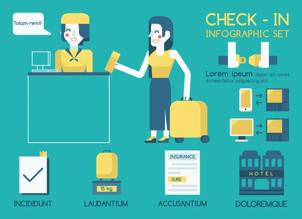 Check in Info graphic — Stock Vector