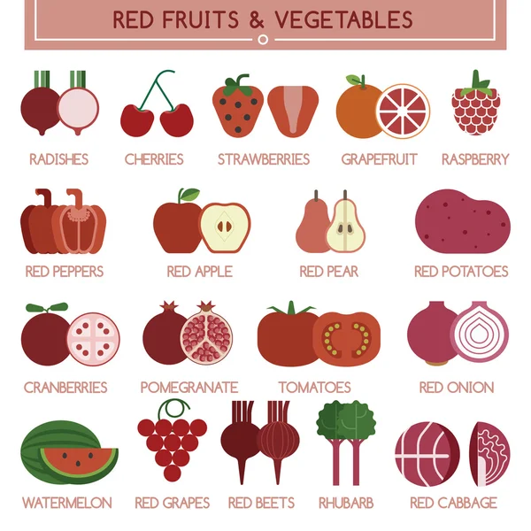 Frutas y hortalizas no ecológicas — Vector de stock