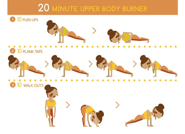 Twenty minute upper body burner — Stock Vector