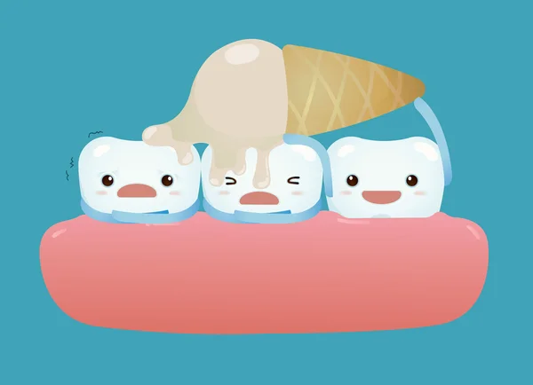 Ząb tak wrażliwe z koncepcją lody — Wektor stockowy