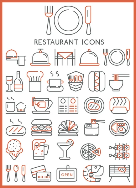 Restoran simgeler vektör ayarla