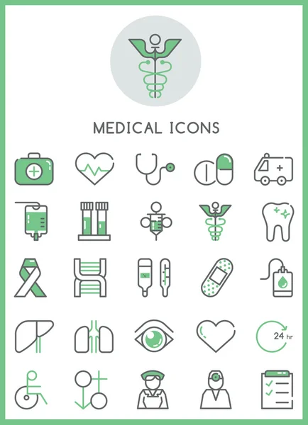 Iconos médicos conjunto diseño de vectores — Archivo Imágenes Vectoriales