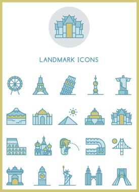 Vektör tasarım konsepti Simgesel Yapı Icons set