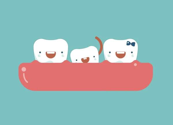 Diente de leche, dentista y diente — Vector de stock