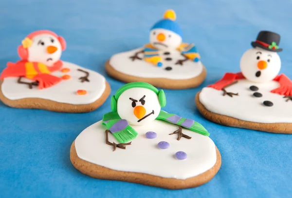 Biscuits fondus bonhomme de neige Photo De Stock