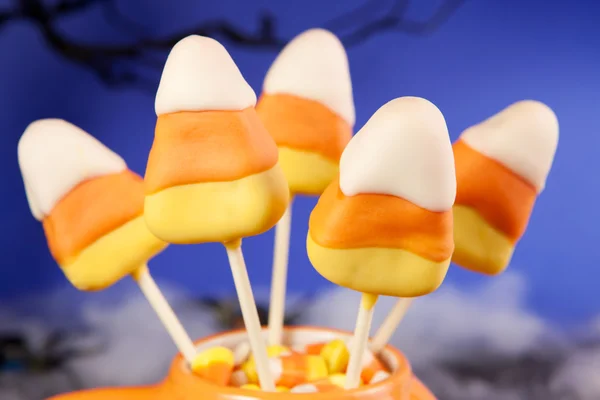 Candy corn cake pops. — Stock Photo, Image