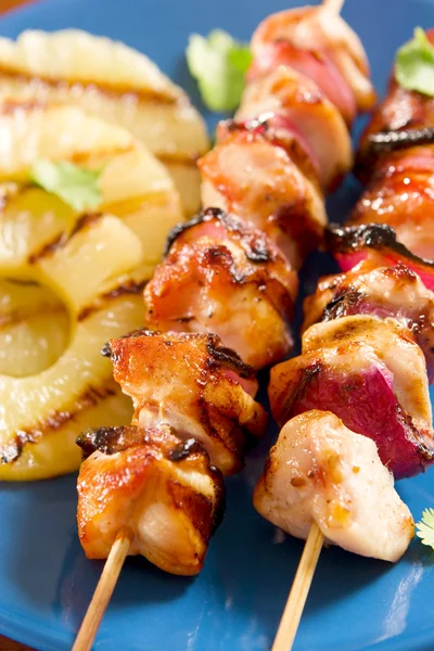 Grilled chicken with pineapple — Stock Photo, Image