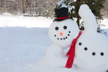 Snowman waving clipart