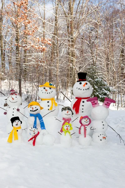 Famiglia pupazzo di neve — Foto Stock