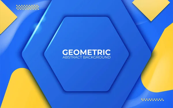 Modré Žluté Abstraktní Geometrické Pozadí Nápis Vektorové Ilustrace — Stockový vektor