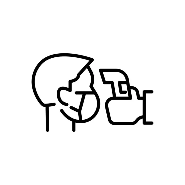 Illustration Icône Simple Montrant Signe Contrôle Température Corporelle Pendant Éclosion — Image vectorielle
