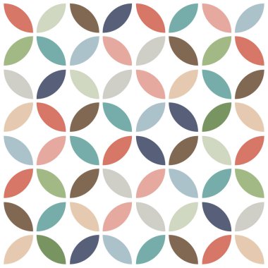 Geçmişe dönük renklerde veya modern vintage renklerde geometrik desen. Vektör illüstrasyonu