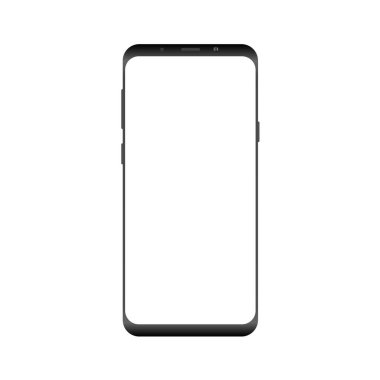 Akıllı telefon Mockup Gerçekçi. Vektör İllüstrasyonu