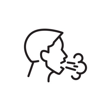 Öksürük insanlar ikonu, koronavirüs. Vektör İllüstrasyonu