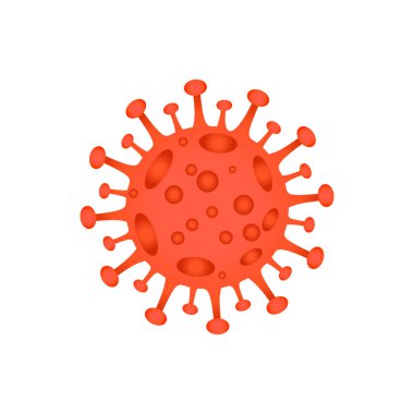Coronavirus Bakteri Simgesi, 2019-nCoV, Covid-2019, Covid-19 Coronavirus Bakterisi. Vektör İllüstrasyonu