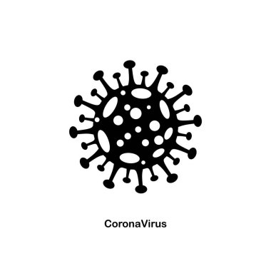 Coronavirus Bakteri Hücre Simgesi, 2019-nCoV, Covid-2019, Covid-19 Coronavirus Bakterisi. Enfeksiyon yok ve Coronavirus Kavramını Durdur. Tehlikeli Coronavirus. İzole Vektör Simgesi
