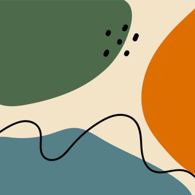 Soyut arka planlar. Elle çizilmiş çeşitli şekiller ve karalama nesneleri. Modern trend Vektör illüstrasyonları. Her arka plan izole edilmiş. Pastel renkler