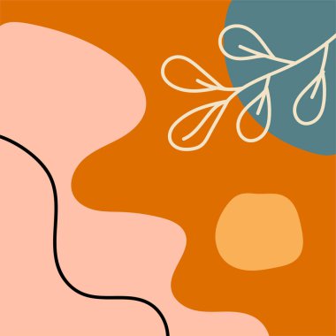 Soyut arka planlar. Elle çizilmiş çeşitli şekiller ve karalama nesneleri. Modern trend Vektör illüstrasyonları. Her arka plan izole edilmiş. Pastel renkler