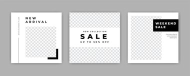 Modern Sosyal Medya afiş şablonu düzenlenebilir. Herkes bu tasarımı kolaylıkla kullanabilir. Sosyal medya için tanıtım web afişleri. Zarif satış ve indirim tanıtımı - Vektör.