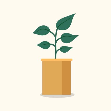 Süslü bitki tasarımı, düz çizim. Vektör illüstrasyonu