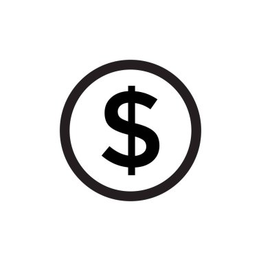 Taslak biçimli ve siyah renkli dolar simgesi