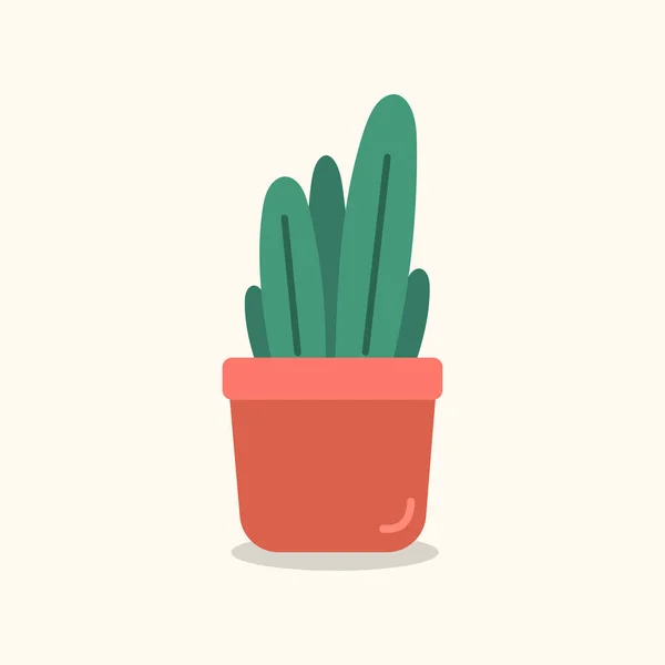 Design Plantas Ornamentais Imagem Plana Desenho Mão Ilustração Vetorial — Vetor de Stock