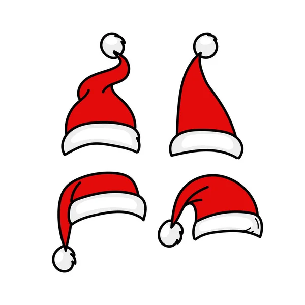 Roter Weihnachtsmann Mit Weißem Fell Weihnachten Urlaub Vektor Design Dekoration — Stockvektor
