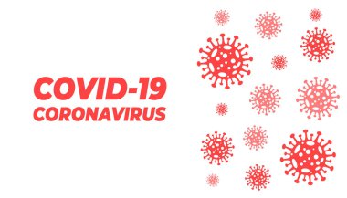 Yaratıcı (Corona virüsü -2019-nCoV) Virüs Simgeleri ile Banner Word. Vektör illüstrasyonu.