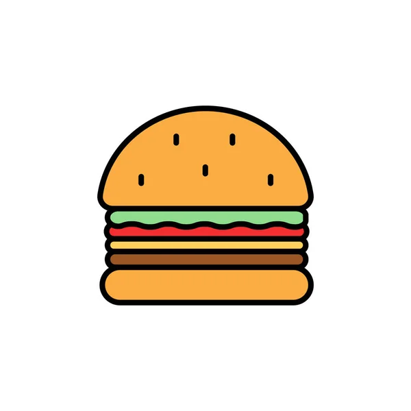 Burger Επίπεδη Σχεδίαση Εικονογράφηση Διανύσματος — Διανυσματικό Αρχείο