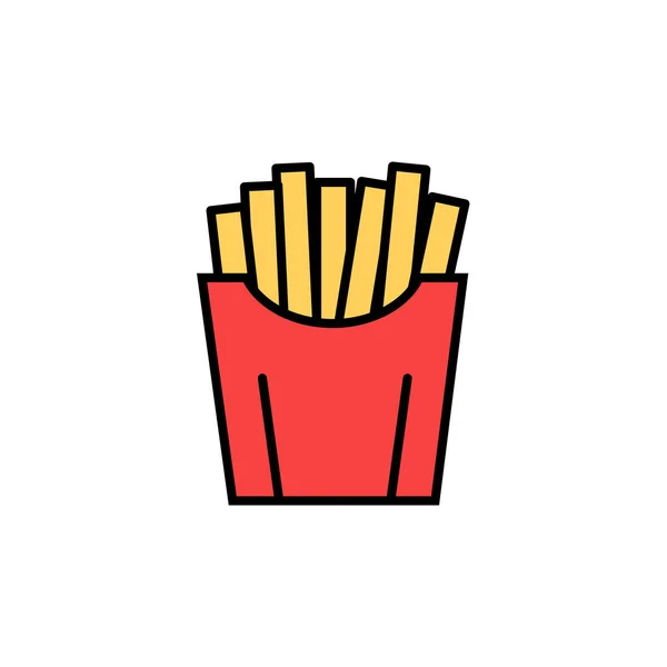 Papas Fritas Diseño Plano Ilustración Vectorial — Archivo Imágenes Vectoriales