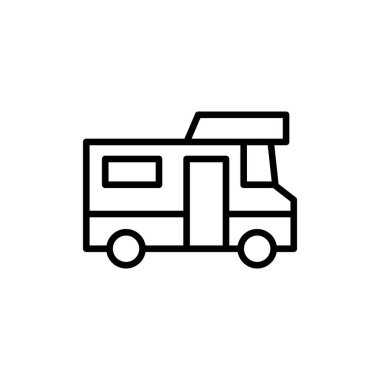 Taslak biçimli seyahat arabası simgesi. Vektör illüstrasyonu