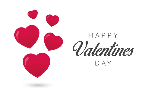 Feliz Dia Dos Namorados Branco Com Fundo Vermelho Símbolo Amor — Vetor de Stock