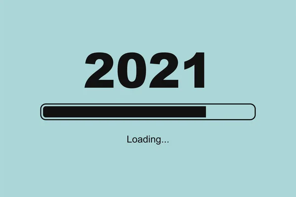 Processus Chargement Est Avance Sur Nouvelle Année 2021 Symbole Nouvelle — Image vectorielle