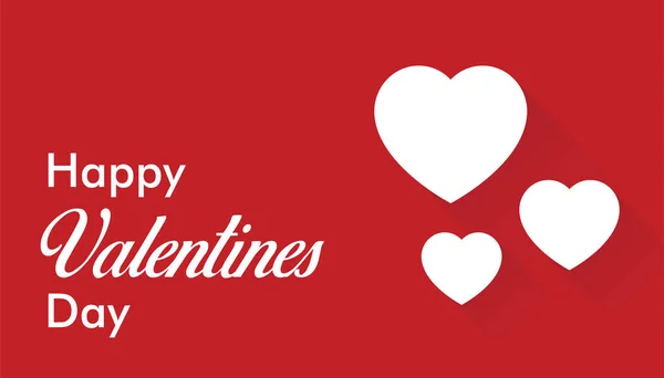 Joyeuse Saint Valentin Blanc Avec Fond Rouge Symbole Amour Vecteur — Image vectorielle