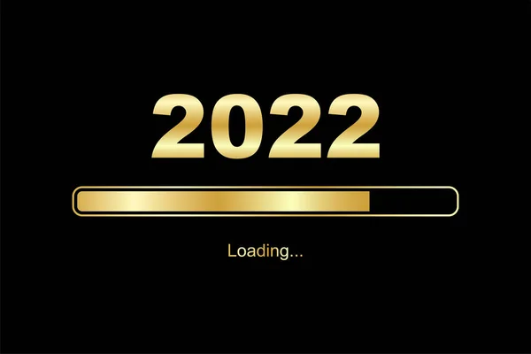 Processus Chargement Avant Nouvel 2022 Symbole Nouvel 2022 Bannière Festive — Image vectorielle