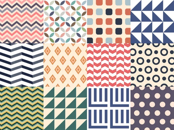 Geometrik soyut desen retro renklerle ayarlandı. Vektör illüstrasyonu