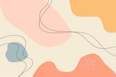 Soyut arkaplan. El çizimi çeşitli şekiller ve karalama nesneleri. Modern modern vektör illüstrasyonu. Her arka plan izole edilmiş. Pastel rengi