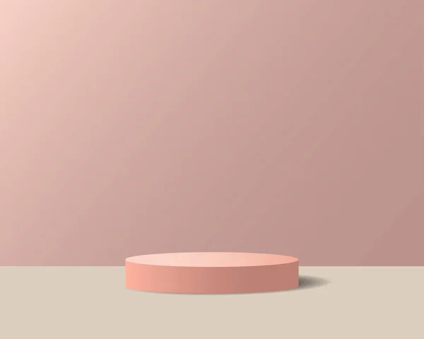 Minimalistisch Podium Scène Met Vector Weergave Met Roze Abstracte Achtergrond — Stockvector