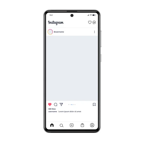 Instagram Post Template Smartphone Vector Illustration Perfect Social Media Post — Stock Vector