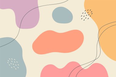 Soyut arkaplan. El çizimi çeşitli şekiller ve karalama nesneleri. Modern modern vektör illüstrasyonu. Her arka plan izole edilmiş. Pastel rengi