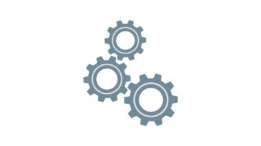 2D konsept ve beyaz arkaplan ile üç vites döndürme animasyonu.