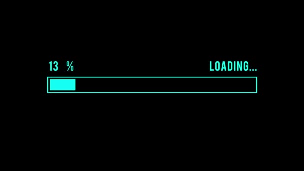 Process Loading Black Background Animations Load Percentage Increments 100 — Stock Video