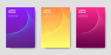 Dalgalı yarım ton çizgi elementleri olan rengarenk soyut çember arka planı. Vektör illüstrasyonu.