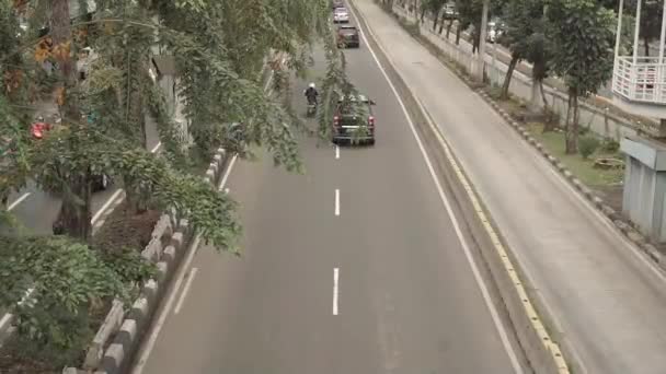 Jakarta Indonézia 2021 Július Hétvégi Közúti Forgalom Jakartában — Stock videók