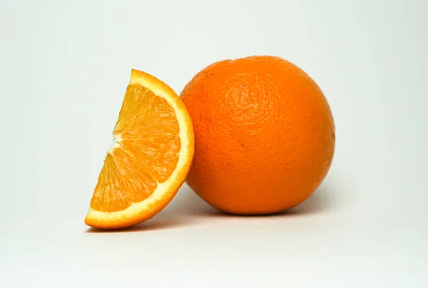 Citrus Fruit Orange Slice White Background — Stock Photo, Image