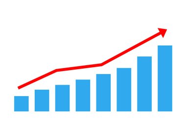 Artan oklarla grafiksel görüntü. Vektör İllüstrasyonu.