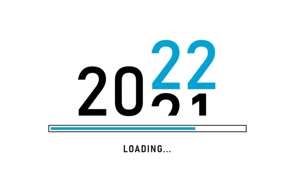 Yeni yıl 2022 'den önce yükleme işlemi. 2022 yılının yeni yıl sembolü. Moda tasarımlı yaratıcı bayrak.